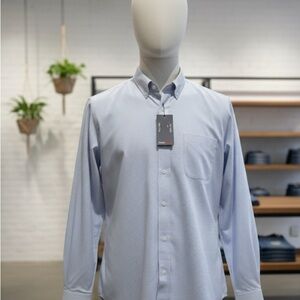 Travel Smart Light Blue Pinstripe Button-Down Shirt 2XT NWT